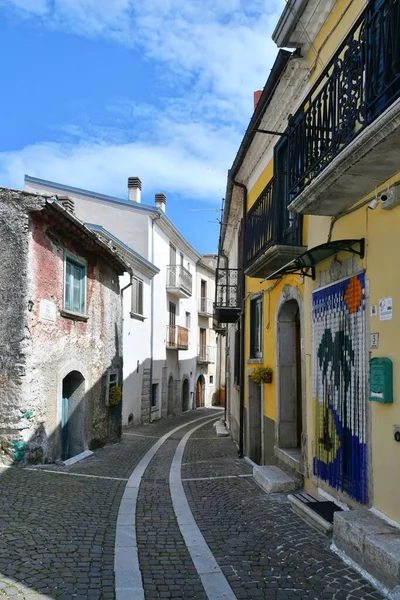 Une Rue Étroite Nusco Petit Village Montagne Dans Province Avellino — Photo