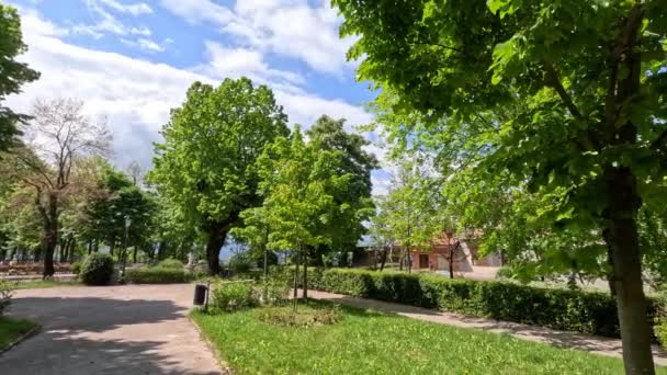 Het Openbaar Park Van Nusco Een Stad Italiaanse Provincie Avellino — Stockvideo