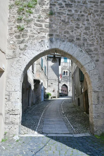 Eine Enge Straße Subiaco Einer Mittelalterlichen Stadt Der Nähe Von — Stockfoto