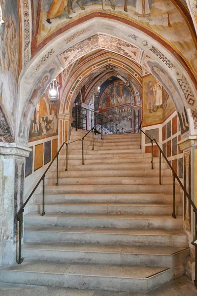 Древние Фрески Монастыре Сан Бенедетто Субиако Средневековой Деревне Недалеко Рима — стоковое фото