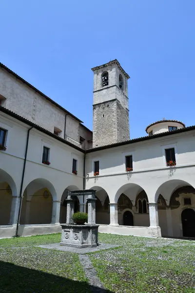 Interiér Kláštera Středověkého Kostela Tagliacozzo Městě Regionu Abruzzo Itálie — Stock fotografie