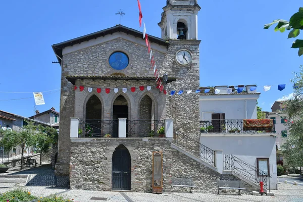 Kostel Olevano Romano Historická Vesnice Regionu Lazio Itálie — Stock fotografie