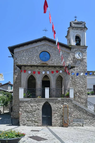 Kostel Olevano Romano Historická Vesnice Regionu Lazio Itálie — Stock fotografie