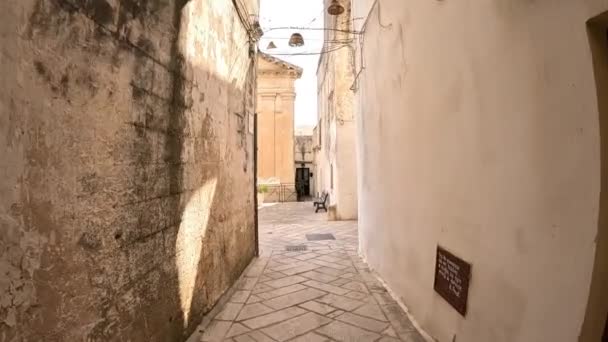 Характерна Вулиця Руффано Старе Село Провінції Лечче Італія — стокове відео