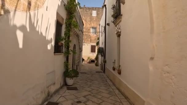 意大利莱切省Ruffano的一条特色街道 是一个古老的村庄 — 图库视频影像
