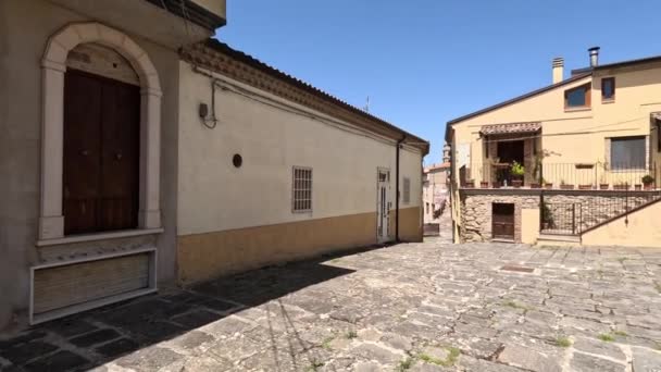 Una Plaza Baragiano Pueblo Medieval Provincia Potenza Italia — Vídeo de stock