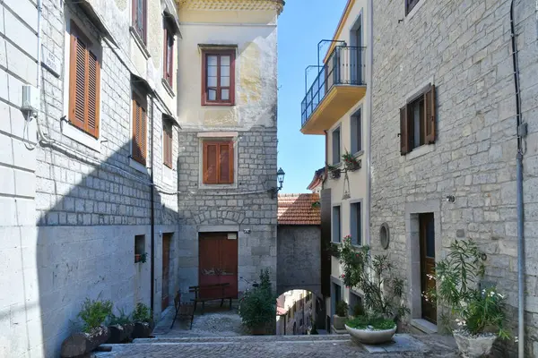 Charakterystyczna Ulica Agnone Średniowieczna Wioska Prowincji Isernia Włochy — Zdjęcie stockowe