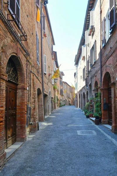 Ulica Pomiędzy Domami Citt Della Pieve Średniowiecznej Wioski Umbrii Włochy — Zdjęcie stockowe