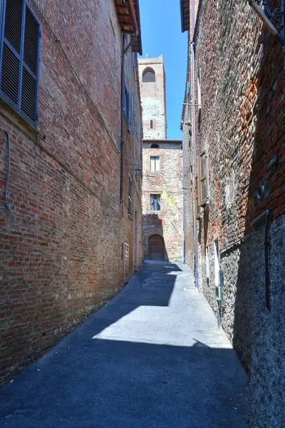 Uma Rua Entre Casas Citt Della Pieve Uma Vila Medieval — Fotografia de Stock