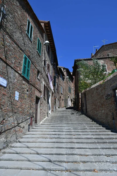 Ulice Mezi Domy Citt Della Pieve Středověké Vesnice Umbrii Itálie — Stock fotografie