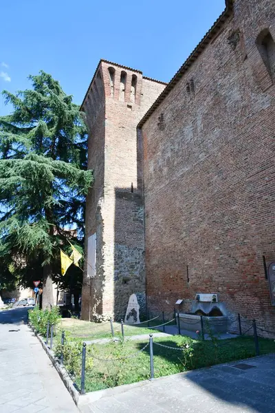 Torre Medieval Citt Della Pieve Uma Vila Histórica Úmbria Itália — Fotografia de Stock