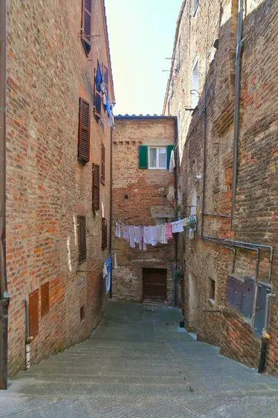 Eine Straße Zwischen Den Häusern Von Citt Della Pieve Einem — Stockfoto
