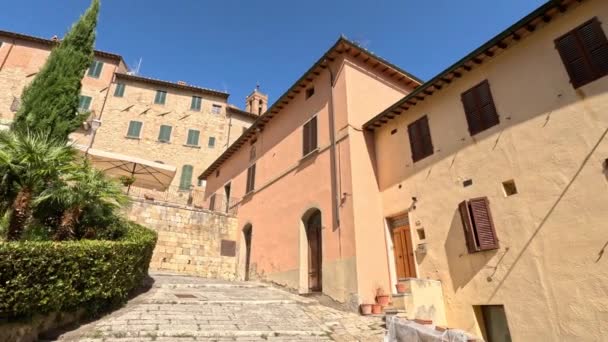Stare Domy Montepulciano Średniowieczna Wioska Toskanii Włochy — Wideo stockowe