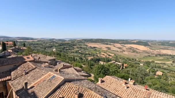 Paesaggio Visto Montepulciano Centro Storico Della Toscana — Video Stock