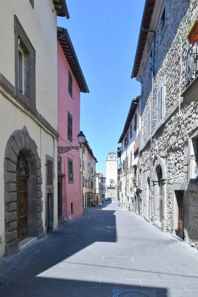 Eine Straße Mittelalterlichen Viertel Vitorchiano Einer Stadt Latium Der Provinz — Stockfoto