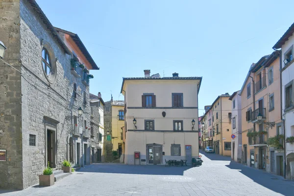 Náměstí Středověké Čtvrti Vitorchiano Vesnice Laziu — Stock fotografie