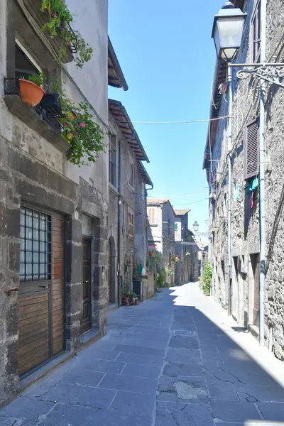 Eine Straße Mittelalterlichen Viertel Vitorchiano Einer Stadt Latium Der Provinz — Stockfoto