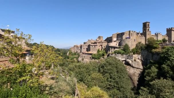 Vista Das Muralhas Vitorchiano Uma Cidade Medieval Lácio Província Viterbo — Vídeo de Stock