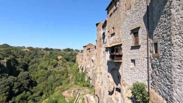 Kilátás Falak Vitorchiano Egy Középkori Város Lazio Tartományban Viterbo Olaszország — Stock videók