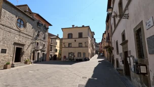 Uma Pequena Praça Bairro Medieval Uma Aldeia Lácio Província Viterbo — Vídeo de Stock