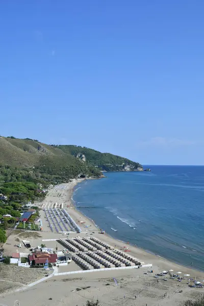 Utsikt Över Stranden Sperlonga Kustby Provinsen Latina Italien — Stockfoto