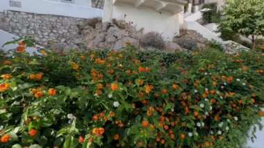 Sperlonga 'daki gezinti alanı, İtalya' nın Latina iline bağlı bir sahil köyü..