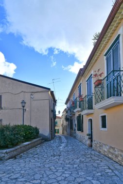 İtalya 'da Campania' da küçük bir kasaba olan Frigento 'dan manzara.