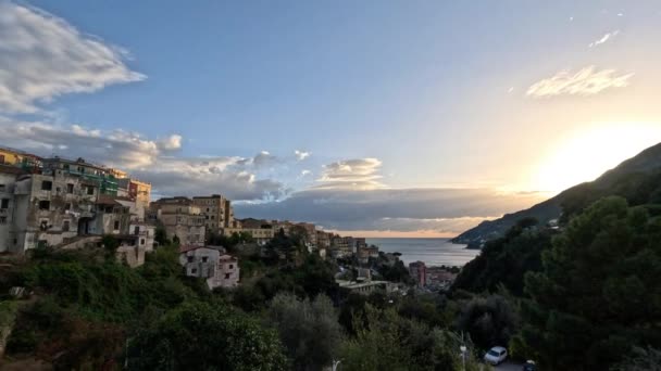 Vista Costa Desde Ciudad Vietri Sul Mare Italia — Vídeos de Stock
