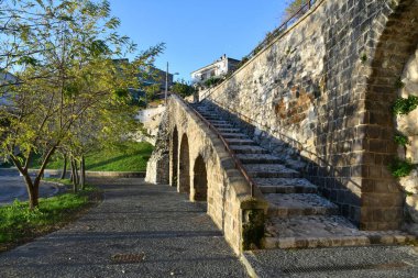 Güney İtalya 'da Caiazzo' da bir merdiven görüntüsü..
