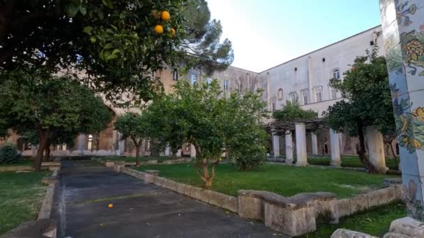 Mosteiro Santa Claire Nápoles Itália — Vídeo de Stock