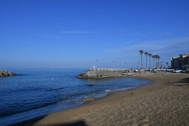 Santa Maria di Castellabate plajı Campania, İtalya.