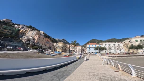 Táj Amalfi Tengerpart Egy Turisztikai Üdülőhely Campania Régióban Olaszország — Stock videók