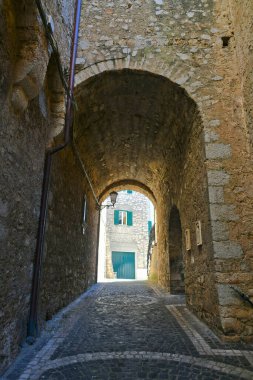 A small square in Falvaterra, a medieval village in Lazio, Italy. clipart