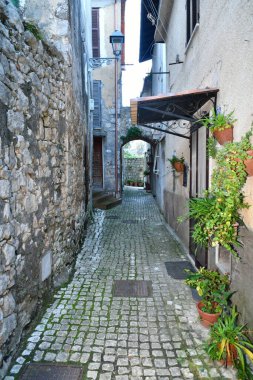 A street in Prossedi, a medieval village in Lazio, Italy. clipart