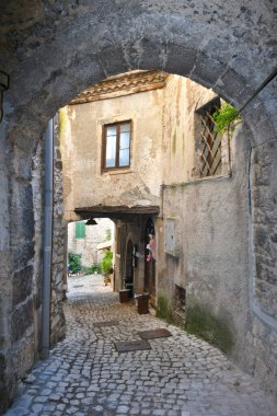 A street in Prossedi, a medieval village in Lazio, Italy. clipart