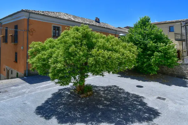 Stock image A street between old houses of Castel San Vincenzo, a city in Molise, Italy.