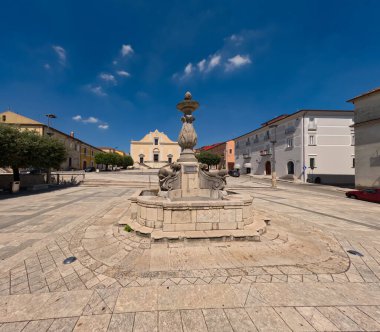 View of the main square of Cerreto Sannita, a village in Campania, Italy. clipart