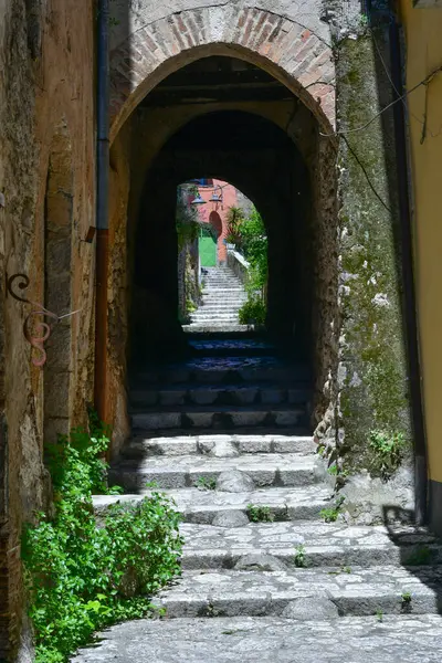 stock image A narrow street in Pietravairano, a rural town in Campania, Italy.