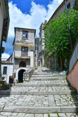 Castelvetere 'de bir cadde Konsolos Calore, İtalya, Campania' da bir köy..