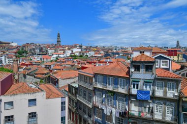 Portekiz 'deki Porto şehrinin panoramik görüntüsü.