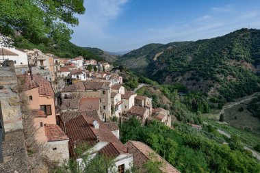 View of the landscape around Armento, a village in Basilicata, Italy. clipart