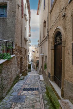 A small street in Corleto Monforte, an old town in the province of Salerno, Italy. clipart