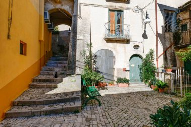 Una strada di Morcone, Benevento vilayetindeki una citt, İtalya.