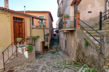 Una strada di Morcone, Benevento vilayetindeki una citt, İtalya.