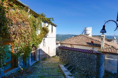 Una strada di Morcone, Benevento vilayetindeki una citt, İtalya.