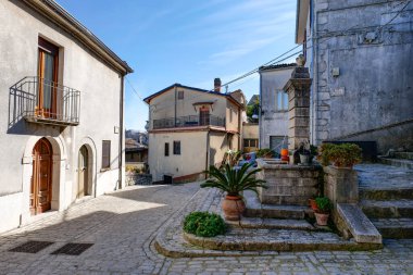 Una strada di Morcone, Benevento vilayetindeki una citt, İtalya.