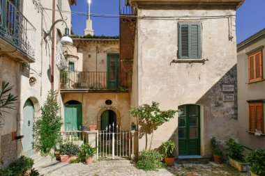 Una strada di Morcone, Benevento vilayetindeki una citt, İtalya.