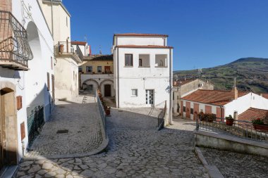 A street in Zungoli, a town in Campania, Italy. clipart