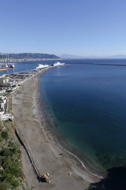 Salerno Körfezi manzarası Vietnam 'da bir teras parkından, sul Mare, İtalya.