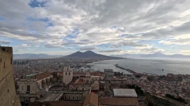 Napoli şehri ve tarihi merkezi, İtalya manzarası.